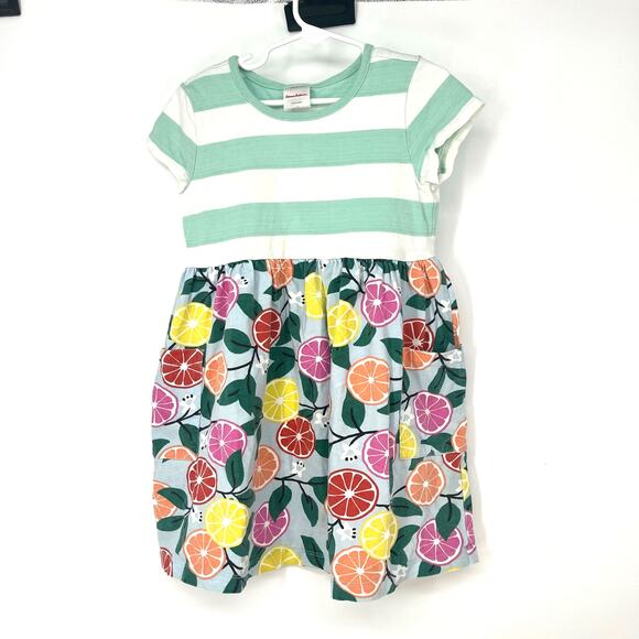 Hanna Andersson Other - Hanna Andersson Mixie Dress Sweet Citrus Striped Tshirt Girls Size 5